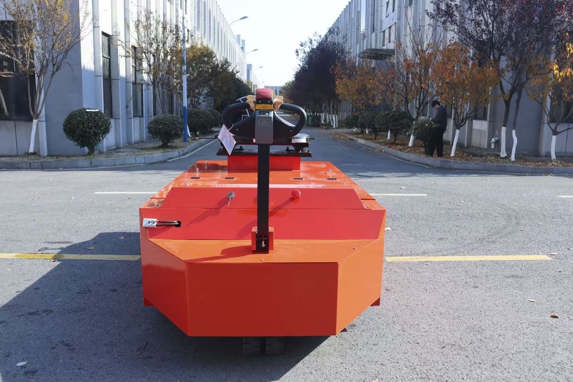 20000 KGS Electric Towing  Tractor Mechanical Steering Walk Style Four Wheel Solid Tire Load-bearing Structure