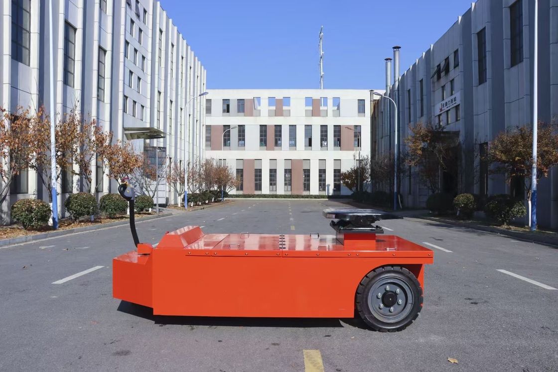 20000 KGS Electric Towing  Tractor Mechanical Steering Walk Style Four Wheel Solid Tire Load-bearing Structure